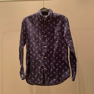 Jcrew boys, navy, paisley print, linen shirt. Sz 12. Only worn 2x